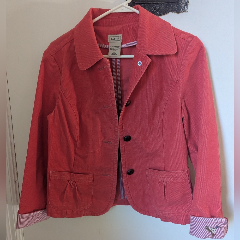 L.L. Bean Women's Vibrant Red Corduroy Blazer